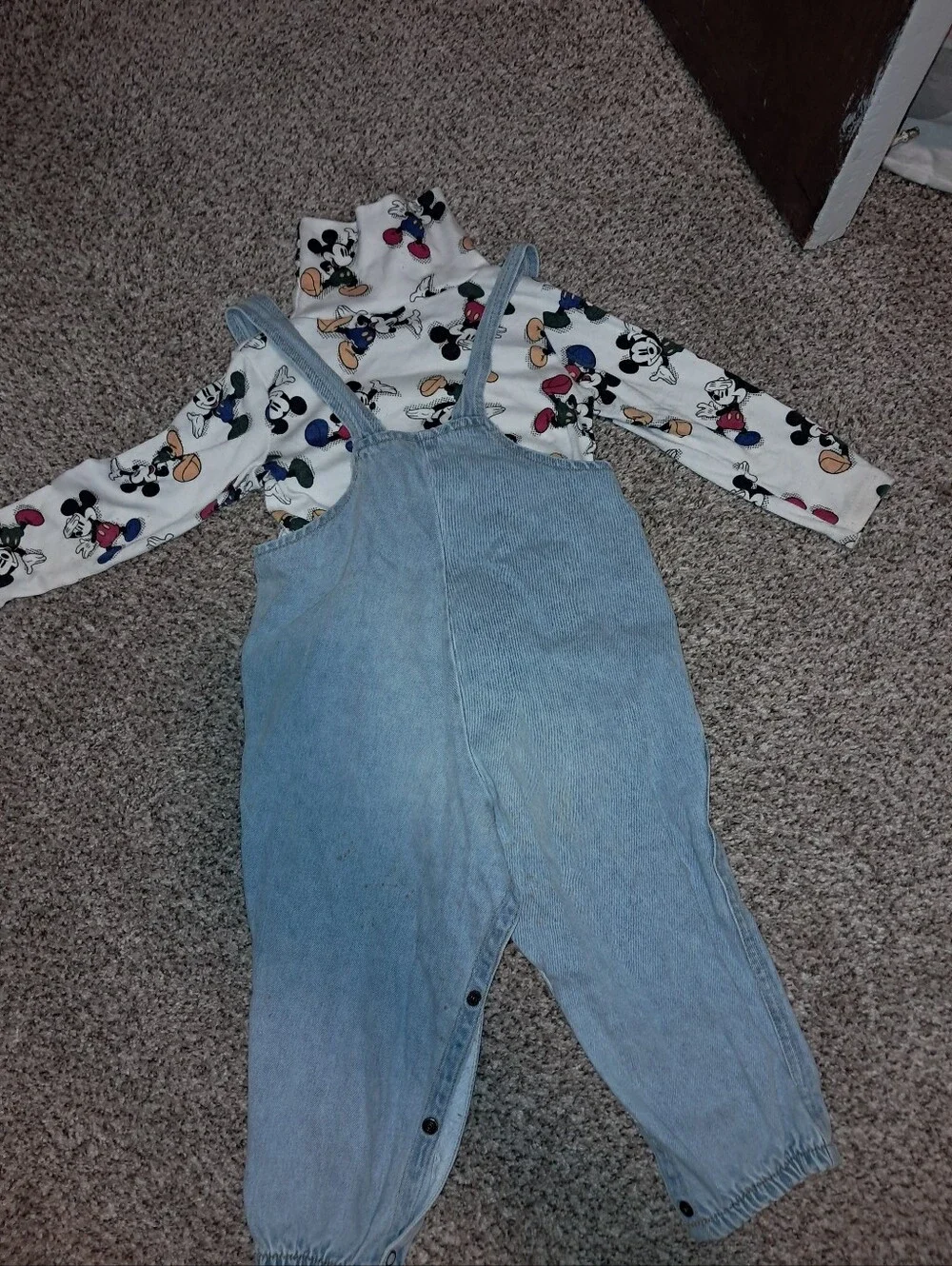 Vintage Disney brand Little boys or girls overall and top set, 24 months and 3t